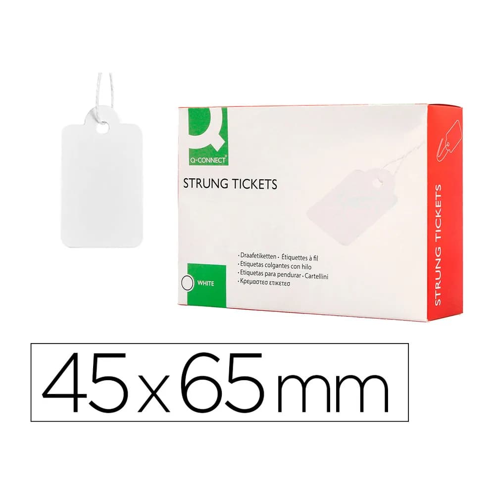Q-connect Etiquetas colgantes q-connect 45x65 mm caja de 400 unidades