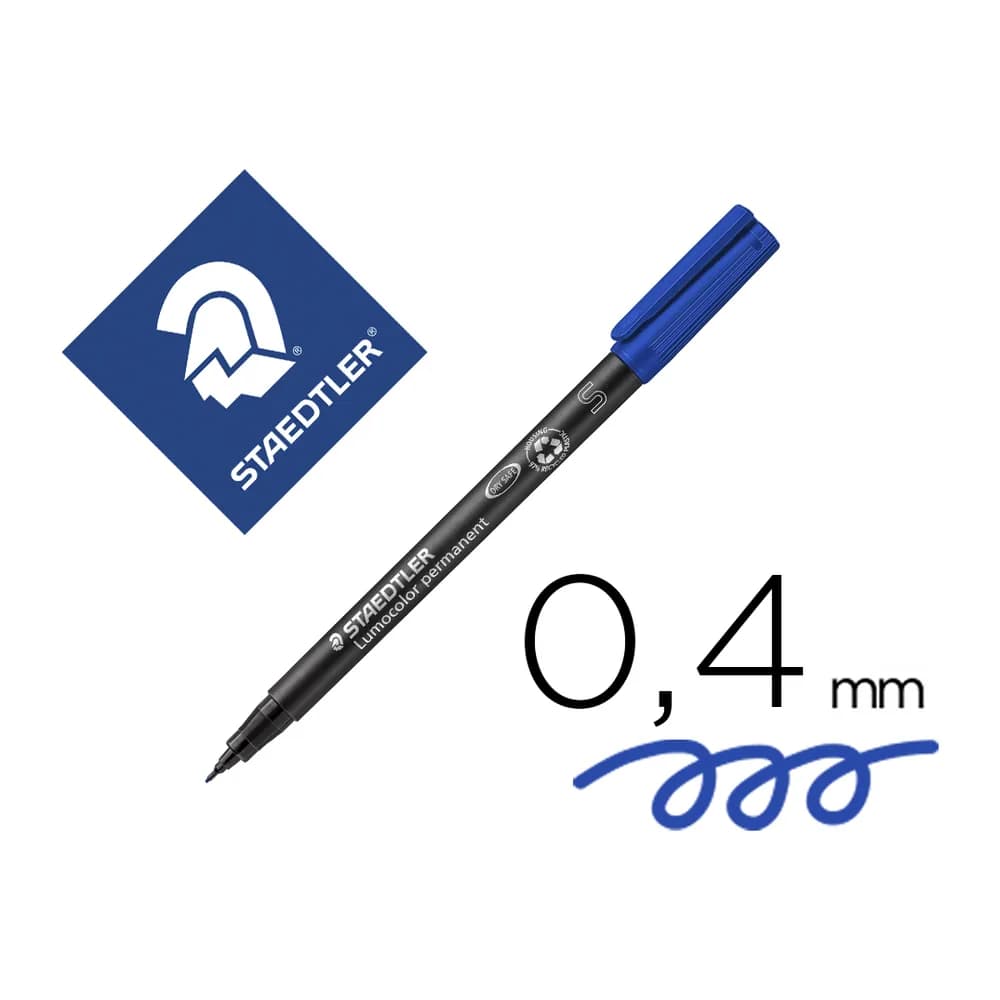Staedtler Rotulador staedtler lumocolor retroproyeccion punta de fibra permanente 313-3 azul punta super fina redonda 0.4 mm