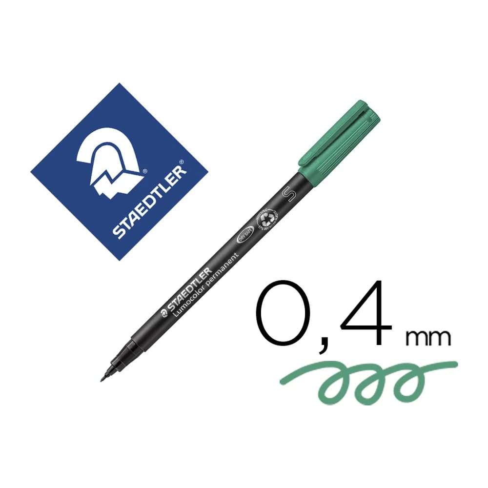Staedtler Rotulador staedtler lumocolor retroproyeccion punta de fibra permanente 313-5 verde punta super fina redonda 0.4 mm