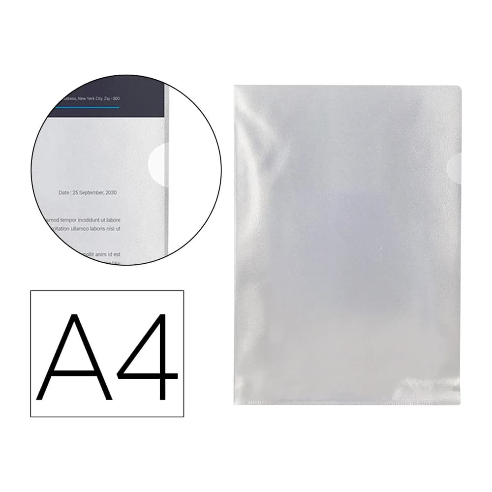 Q-connect Carpeta dossier uñero plastico q-connect din a4 120 micras transparente -bolsa de 10 unidades