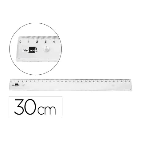 Liderpapel Regla liderpapel plastico irrompible transparente 30 cm