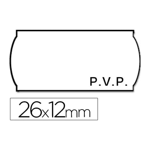 Meto Etiquetas meto onduladas 26x12 mm pvp blanca adh.2 rollo 1500 etiquetas troqueladas