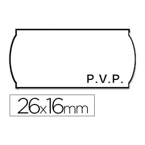 Meto Etiquetas meto onduladas 26x16 mm pvp blanca adh 2 rollo 1200 etiquetas troqueladas