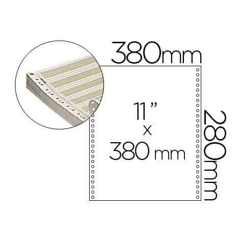 Fabrisa Papel continuo 380x11 pautado caja de 2500 hojas
