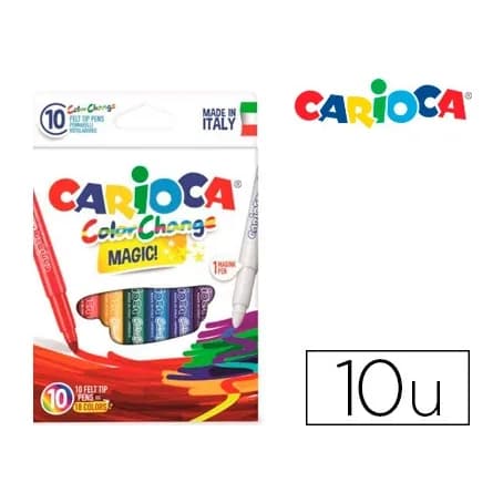 Carioca Rotulador carioca cambia color tinta magica caja de 10 unidades colores surtidos