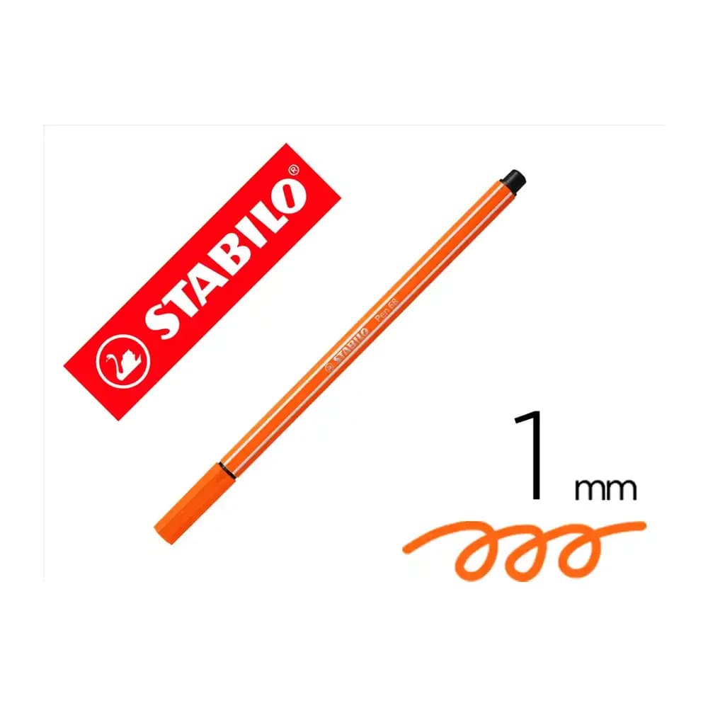 Stabilo Rotulador stabilo acuarelable pen 68 bermellon palido punta gruesa 1mm
