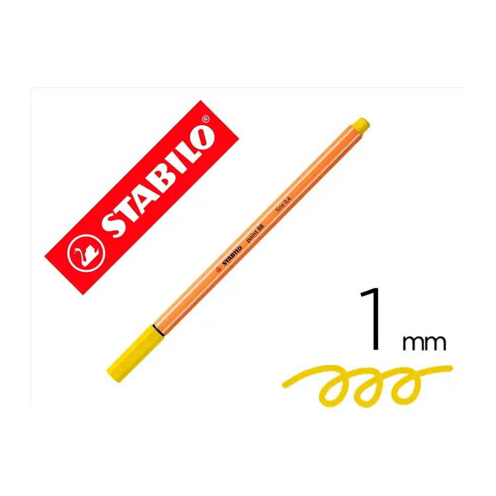 Stabilo Rotulador stabilo punta de fib ra point 88 amarillo limon punta fina 0,4mm