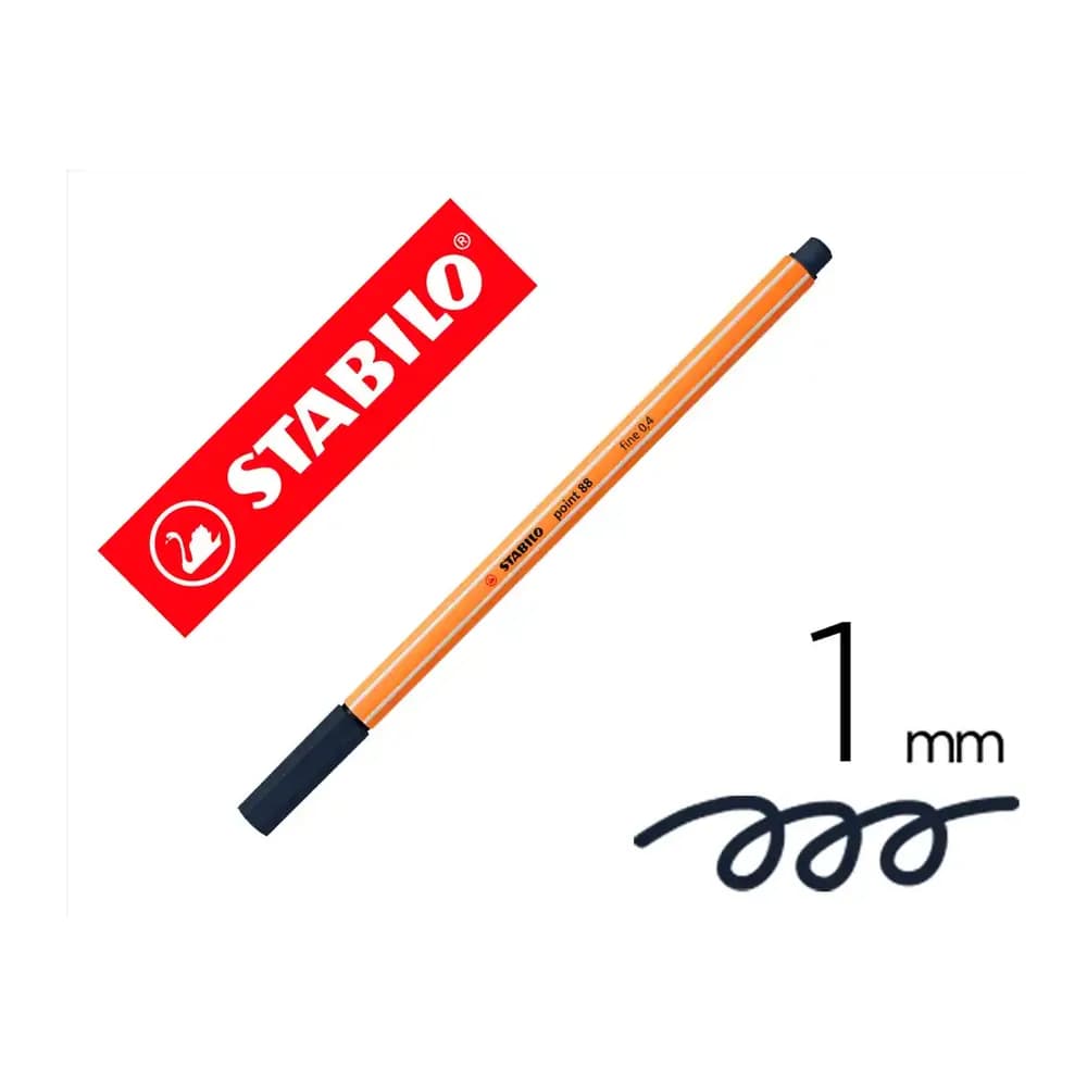 Stabilo Rotulador stabilo punta de fib ra point 88 gris paynes intenso punta fina 0,4mm