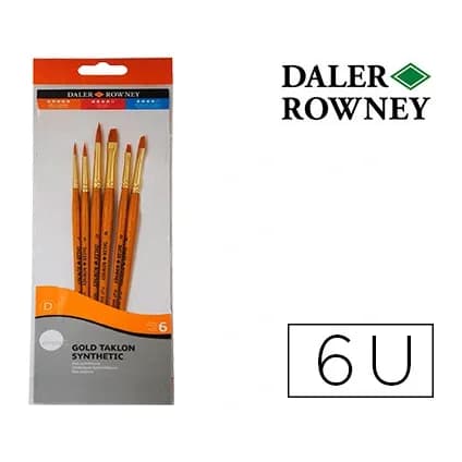 Daler rowney Pinceles daler rowney simply art sintentico mango corto dorado blister de 5 unidades