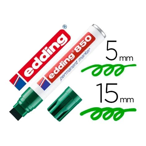 Edding Rotulador edding marcador permanente 850 verde punta biselada 5-15 mm recargable