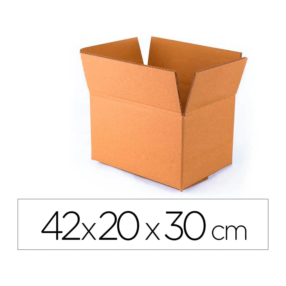 Q-connect Caja para embalar q-connect americana ultra resistente carton reciclado canal doble 7mm color kraft 420x200x300 mm