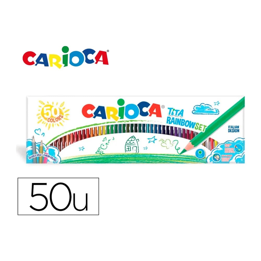 Carioca Lapices de colores carioca tita caja de 50 unidades colores surtidos
