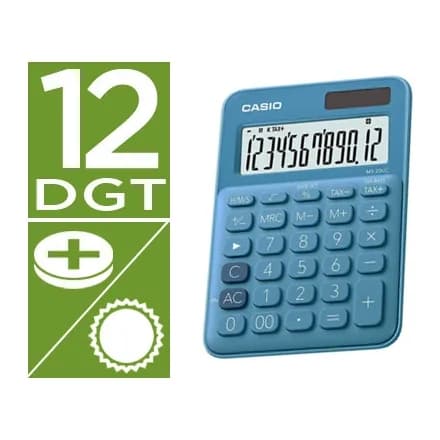 Casio Calculadora casio ms-20uc-bu sobremesa 12 digitos tax +/- color azul