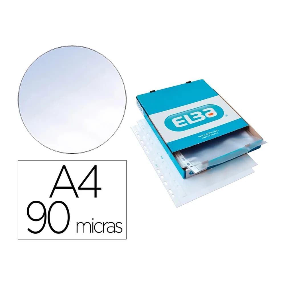 Elba Funda multitaladro elba standard din a4 90 micras piel naranja caja de 100 unidades