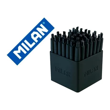Milan Boligrafo milan p1 retractil 1 mm touch mini negro expositor de 40 unidades