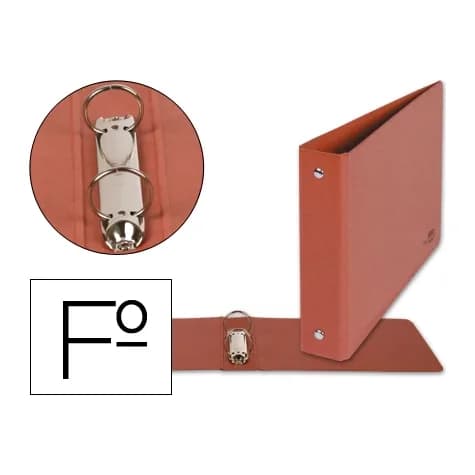 Liderpapel Carpeta de 2 anillas 25mm redondas liderpapel folio apaisado carton cuero