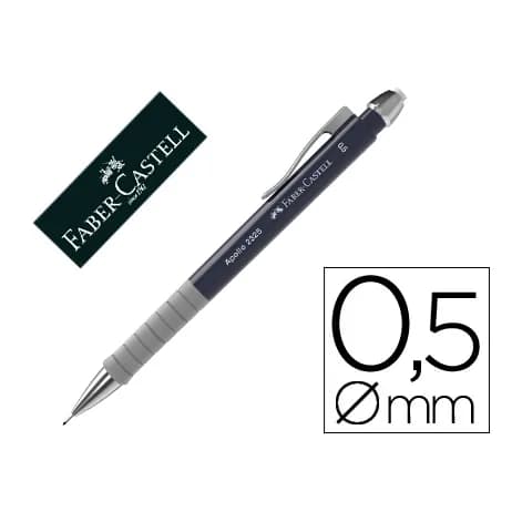 Faber castell Portaminas faber castell 0,5 mm apollo retractil color azul oscuro