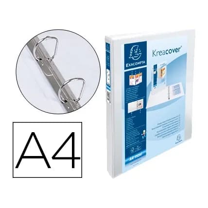 Exacompta Carpeta exacompta canguro 2 anillas 16 mm din a4+ carton forrado polipropileno personalizable 3 bolsillos