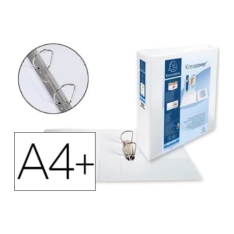 Exacompta Carpeta exacompta canguro 2 anillas 50 mm din a4+ carton forrado polipropileno personalizable 3 bolsillos