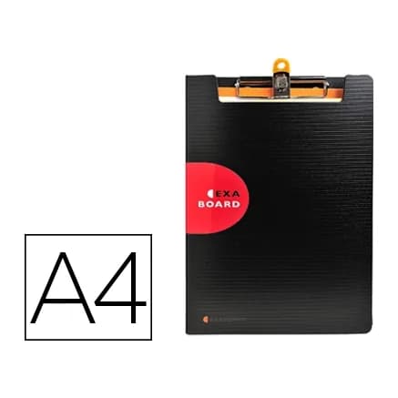 Exacompta Carpeta exacompta exactive con tapa polipropileno negro con pinza y portaboligrafo din a4