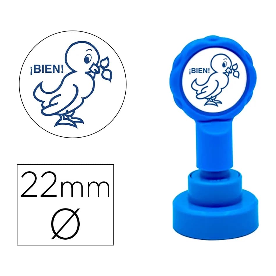 Artline Sello artline emoticono bien color azul 22 mm diametro