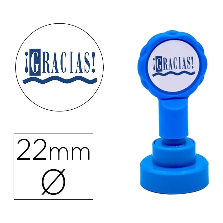 Artline Sello artline emoticono gracias color azul 22 mm diametro