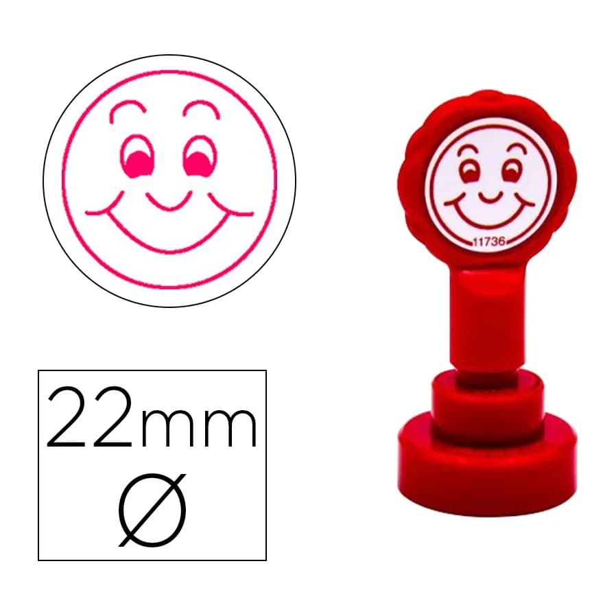 Artline Sello artline emoticono sonrisa color rojo 22 mm diametro