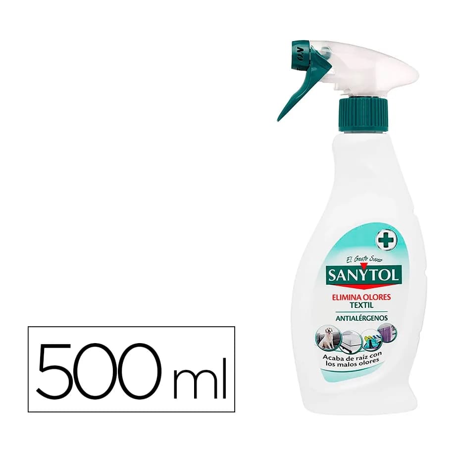Quitaolor desinfectante sanytol para textil con pulverizador bote de 500 ml