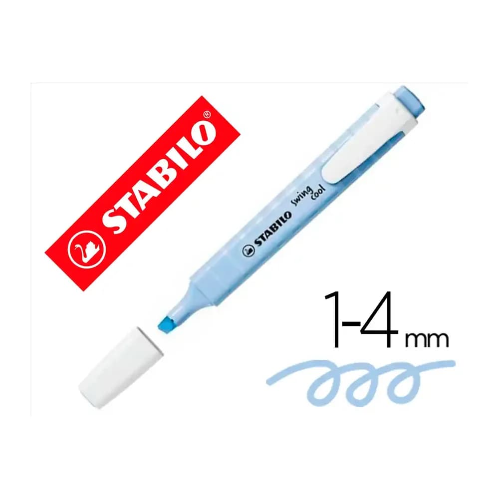 Stabilo Rotulador stabilo fluorescente fino swing cool pastel azul nublado
