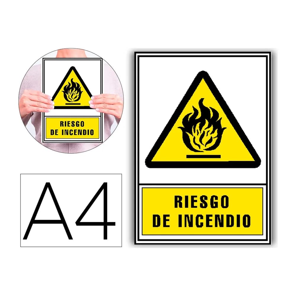Archivo 2000 Pictograma archivo 2000 riesgo de incendio pvc amarillo luminiscente 210x297 mm