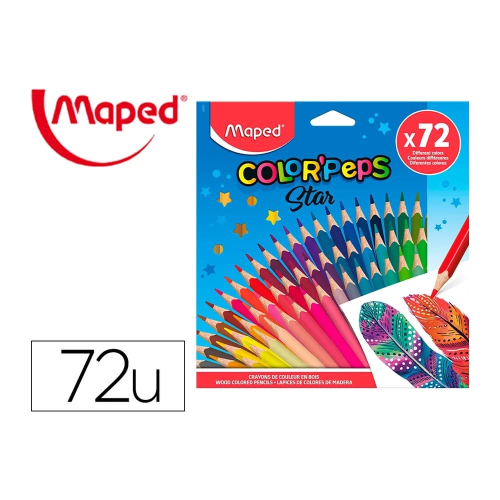 Maped Lapices de colores maped color peps star caja de 72 colores surtidos