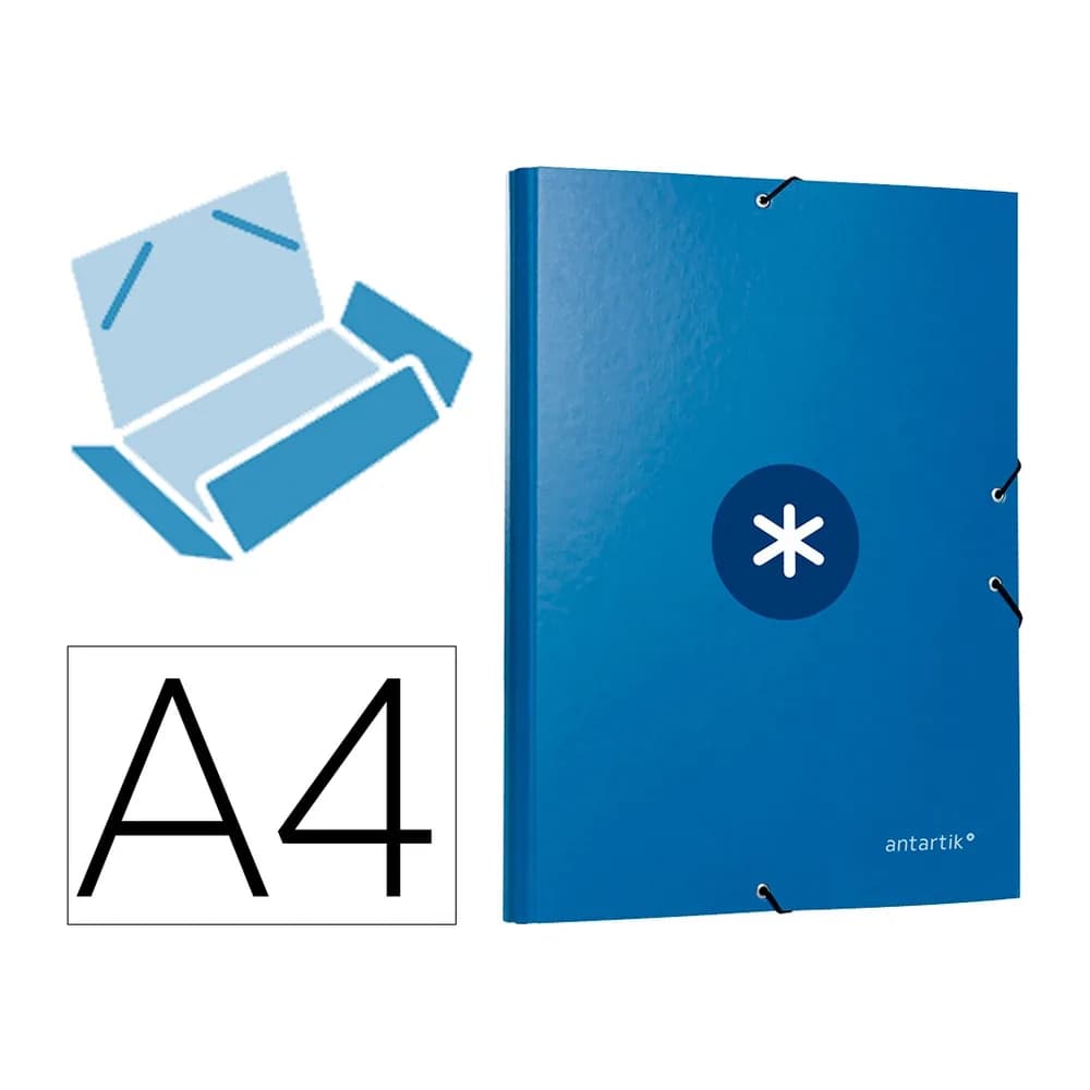 Antartik Carpeta antartik gomas tres solapas carton forrado a4 color azul marino