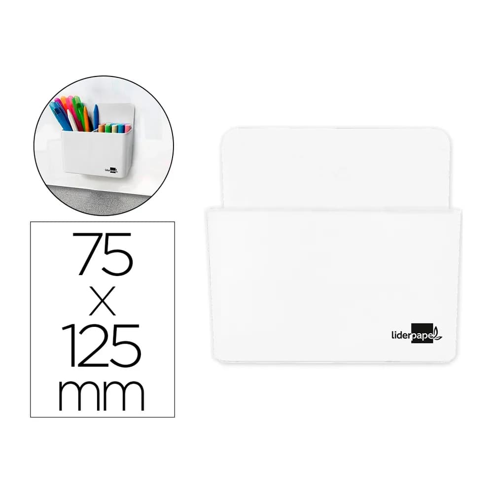 Liderpapel Cubilete portalapices liderpapel opaco plastico magnetico 125x75x40 mm