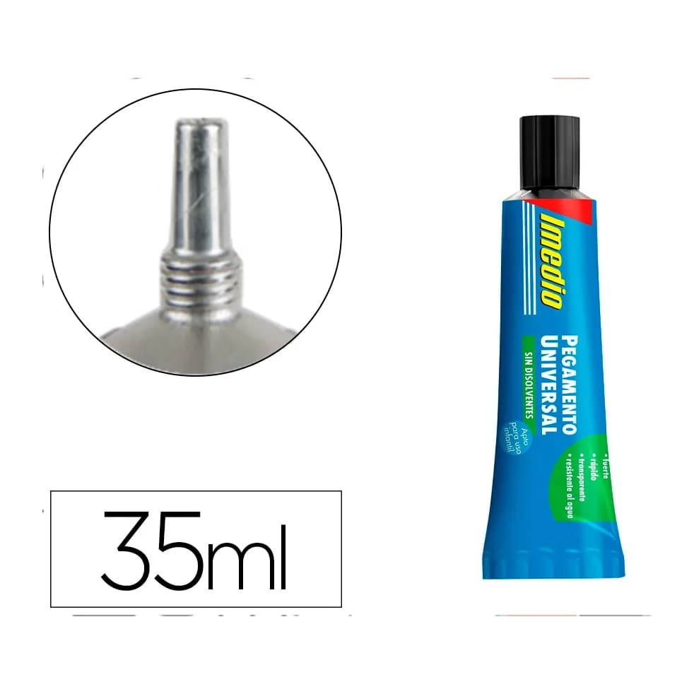 Imedio Pegamento imedio universal sin disolventes transparente banda azul 35 ml