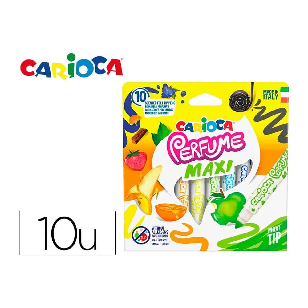 Carioca Rotulador carioca perfumado punta maxi lavable caja de 10 unidades colores surtidos