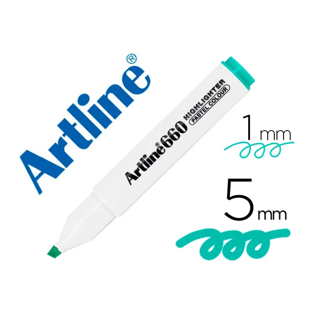 Artline Rotulador artline fluorescente ek-660 verde pastel punta biselada