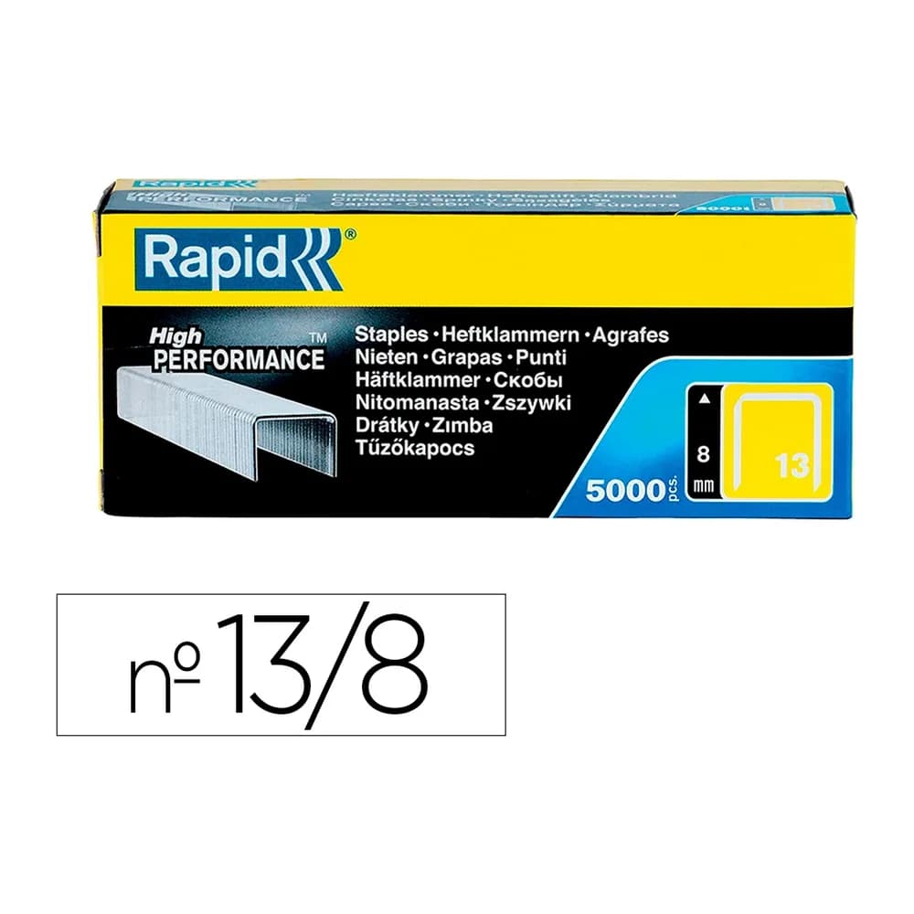 Rapid Grapas rapid 13/8 mm galvanizada caja de 5000 unidades