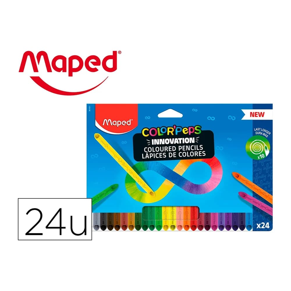 Maped Lapices de colores maped color peps infinity caja de 24 colores surtidos