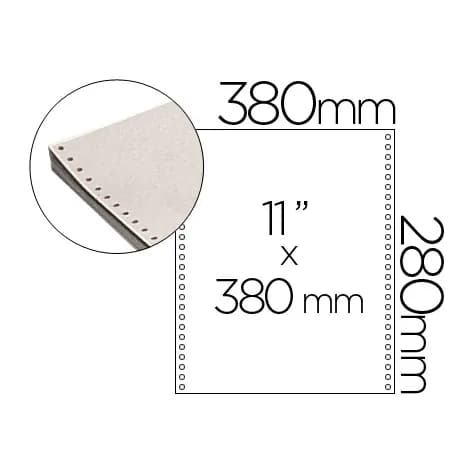 Fabrisa Papel continuo 380x11 blanco caja de 2500 hojas
