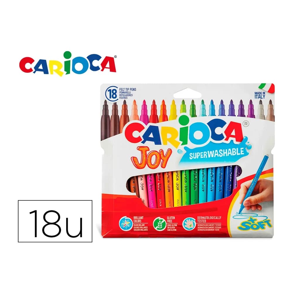 Carioca Rotulador carioca joy caja de 18 unidades colores surtidos