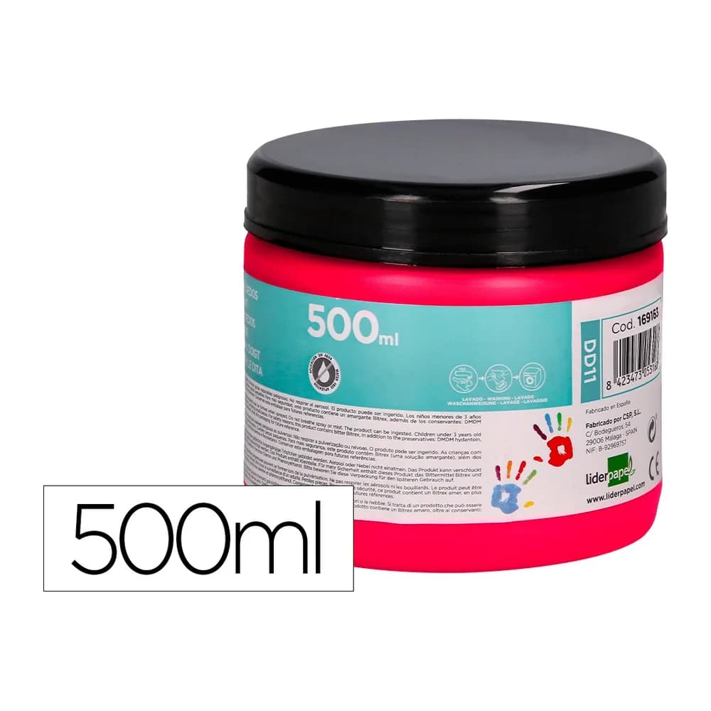 Liderpapel Pintura dedos liderpapel magenta tarrina de 500 cc