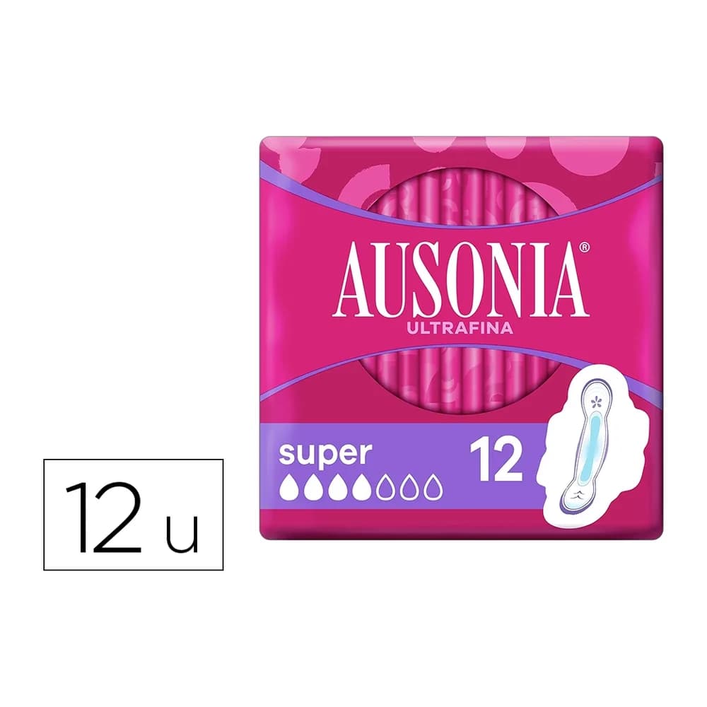 Ausonia Compresa ausonia ultrafina super con alas caja de 12 unidades