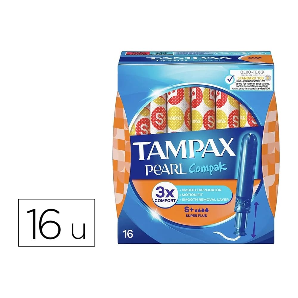 Tampax Tampon tampax pearl compak super plus caja de 16 unidades