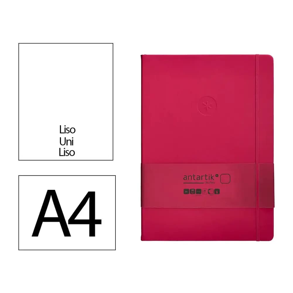 Antartik Cuaderno con gomilla antartik notes tapa dura a4 hojas lisas burdeos 100 hojas 80 gr fsc