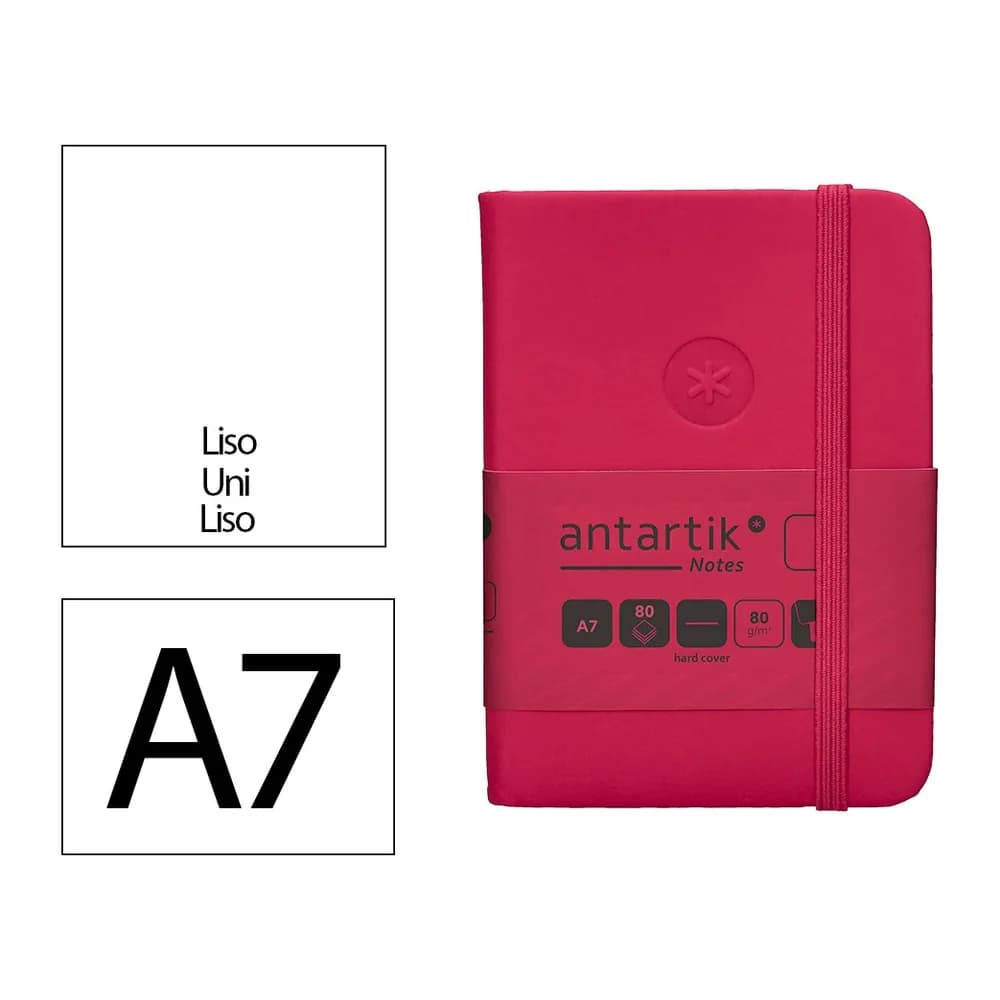 Antartik Cuaderno con gomilla antartik notes tapa dura a7 hojas lisas burdeos 80 hojas 80 gr fsc
