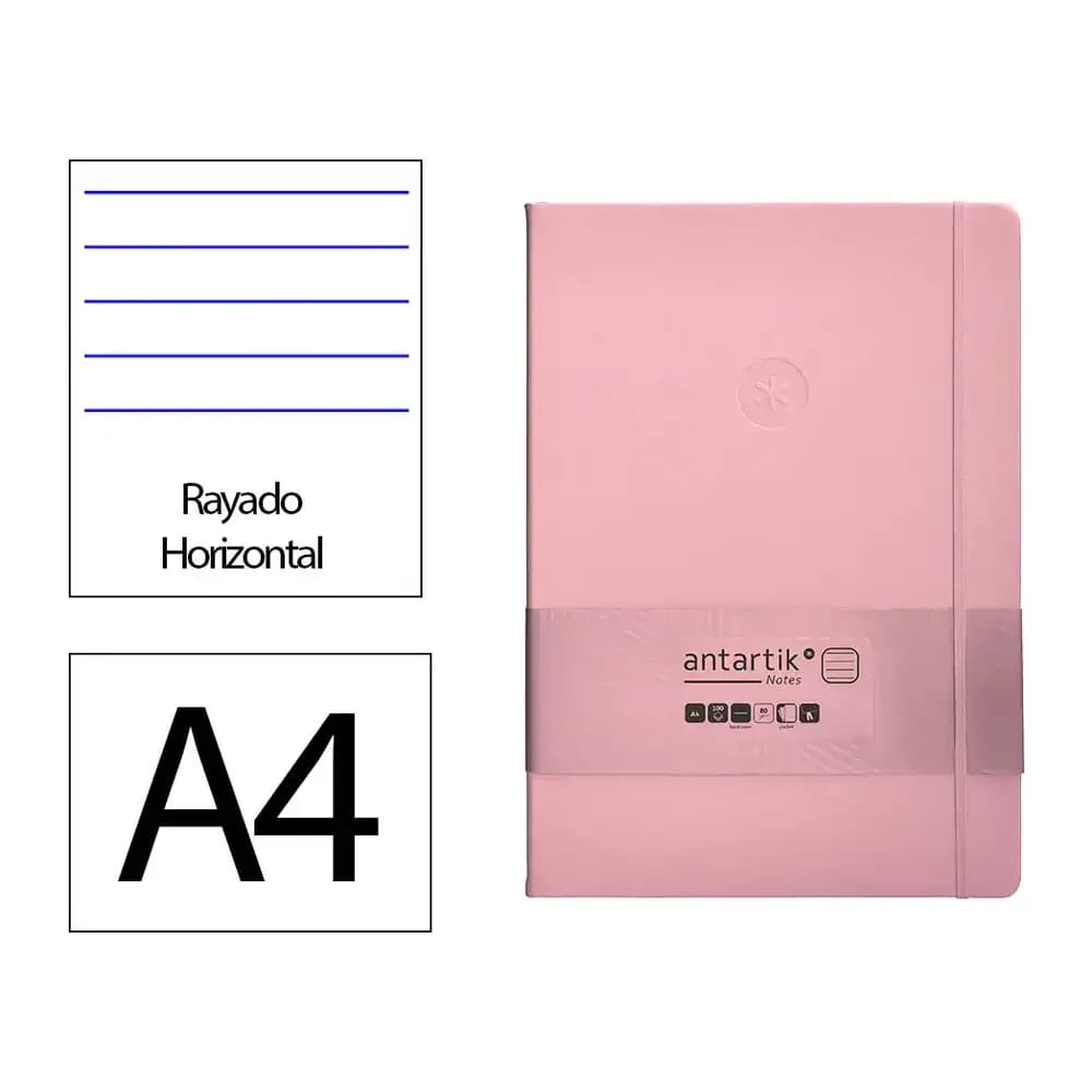 Antartik Cuaderno con gomilla antartik notes tapa dura a4 hojas rayas 100 hojas 80 gr fsc