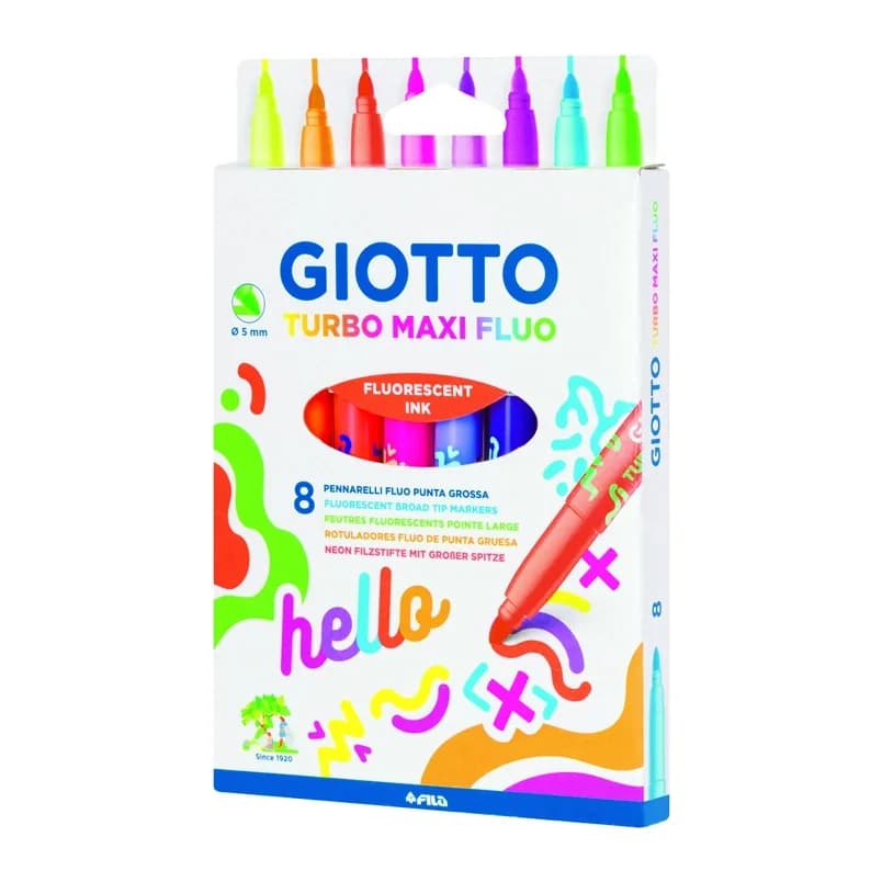 Giotto Rotulador giotto turbo maxi fluo caja de 8 unidades colores surtidos