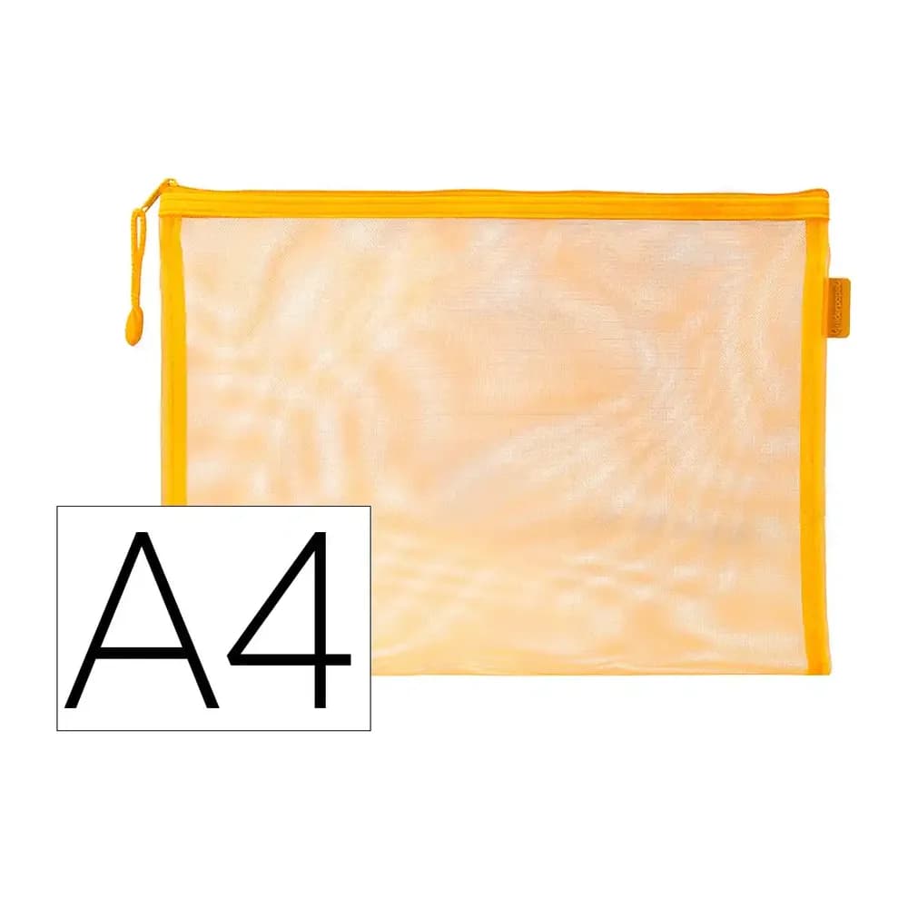 Liderpapel Bolsa zipper bag liderpapel poliester transpirable multiusos din a4 amarillo