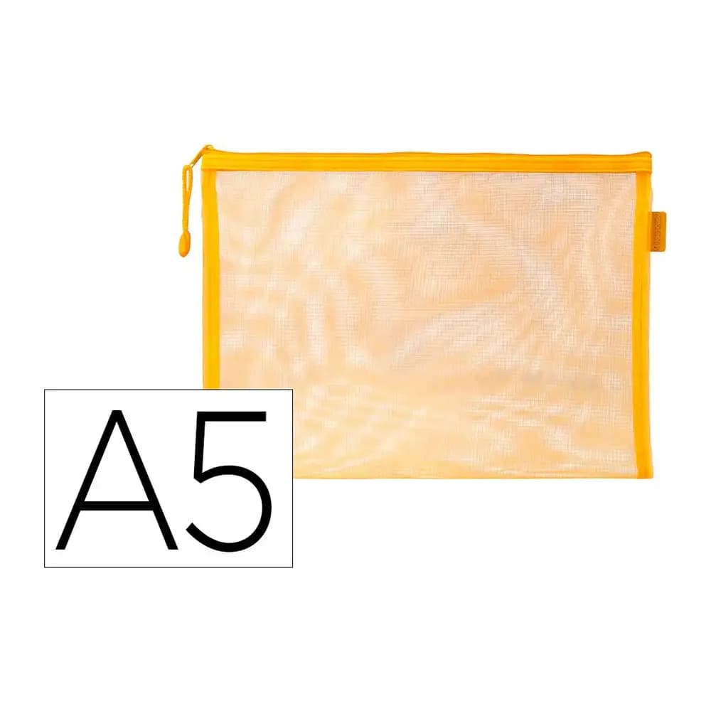 Liderpapel Bolsa zipper bag liderpapel poliester transpirable multiusos din a5 amarillo