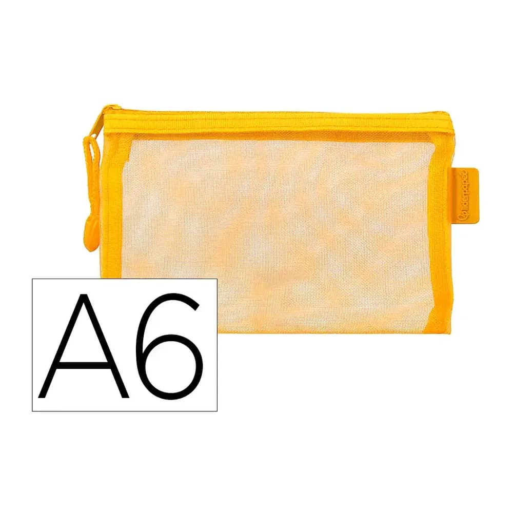 Liderpapel Bolsa zipper bag liderpapel poliester transpirable multiusos din a6 amarillo